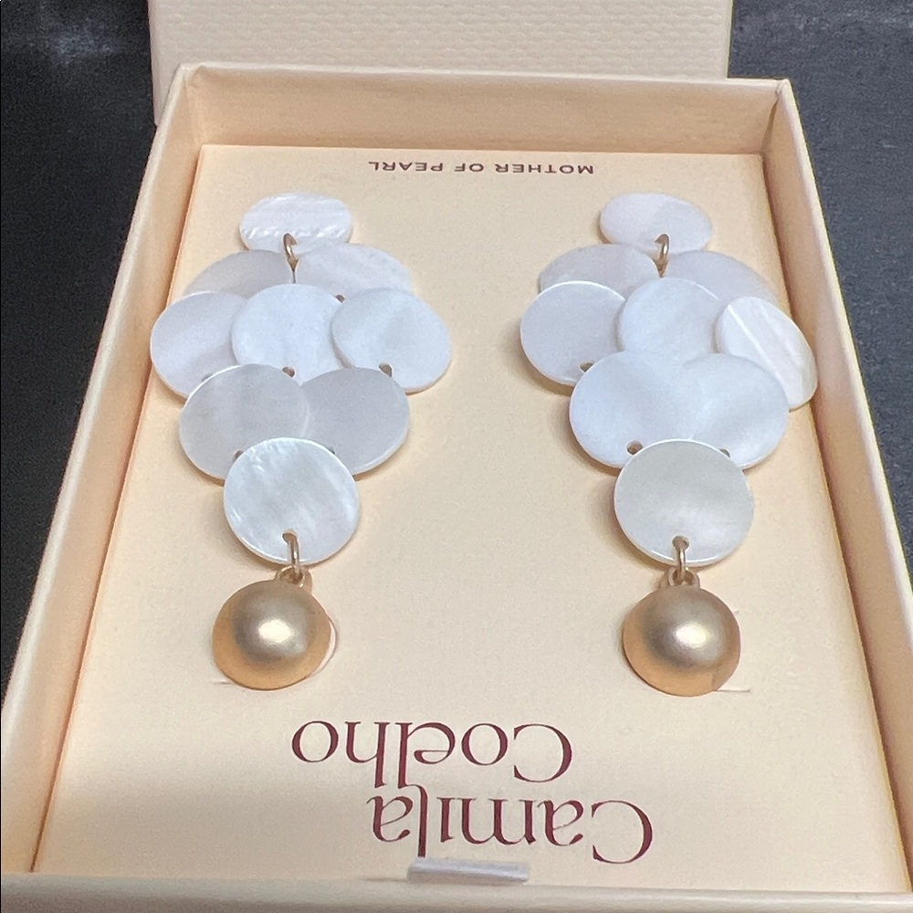 Camila Coelho | Mother of Pearl Dangle Earrings - Picture 6 of 9